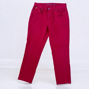 YOGA JEANS Vibrant Red Straight Leg Jeans with Ankle Length Sz 29